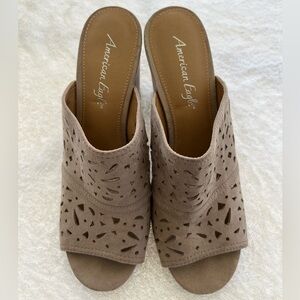 American Eagle Outfitters Women's Brown Laser-Cut Mules